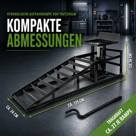 Trutzholm Auffahrrampe Stahl 115x34x43 cm schwarz höhenverstellbar 24-36 cm 2000 kg