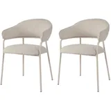 Mobili Rebecca Esszimmerstuhl Dorstenia Polyester perlweiß 2er Set