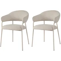 Mobili Rebecca Esszimmerstuhl Dorstenia Polyester perlweiß 2er Set