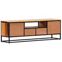 Furnicato TV-Schrank 120x30x40 cm Massives Altholz und Stahl
