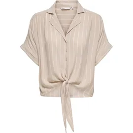 Only ONLPAULA LIFE S/S TIE SHIRT Viskose Beige XL