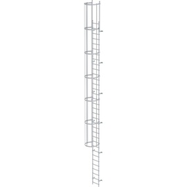 MUNK Einzügige Steigleiter mit Rückenschutz Aluminium eloxiert 9520 - 500125
