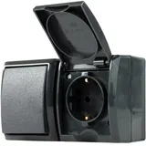 REV Ritter REV 0007861900 Aufputz-Steckdose mit Schalter IP44 anthrazit,