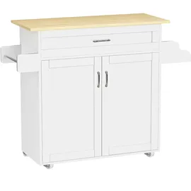 VCM Küchenmöbel Servierwagen Pastano Weiß / Honig-Eiche H. 89 x B. 114 x T. 39 cm
