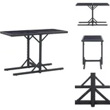 Gartentisch Schwarz 110×53×72 cm Glas und Poly Rattan - Gartentisch - Esstisch - Terrassenmöbel - Outdoor Möbel - Polyrattan Tisch