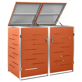 vidaXL Mülltonnenbox 138 x 77,5 x 113 cm edelstahl