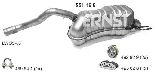 ERNST Endschalldämpfer  für FIAT 51916089 551168