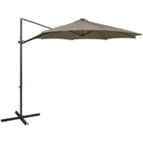 vidaXL Ampelschirm mit LED-Beleuchtung 300 cm Taupe