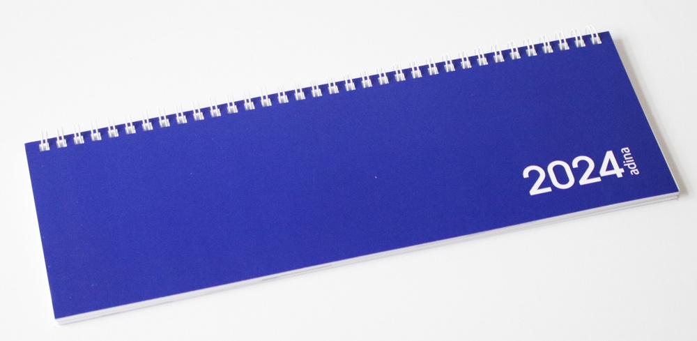 2024 ADINA Tischquerkalender 778  1 W/1S  blau Kartondeckel Schreibtischkalender Tischkalender 30x10cm