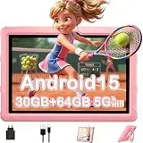 ZENTALITY Kinder Tablet 10 Zoll Android 15 mit 30GB RAM + 64GB ROM(2TB), 5G WLAN 6, Widevine L1, Elterliche Kontrolle, 8-Core, 8000 mAh, Kids Tablet mit Kinder Hülle Eva + 360° Drehbarer Ständer,Rosa
