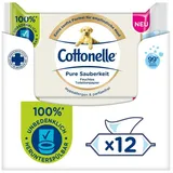 Cottonelle® Toilettenpapier Feuchtes Toilettenpapier Pure Sauberkeit, ultra-senstive,12x38 Tücher (Vorratspackung 12 x 38 Tücher), WC-Tücher weiß