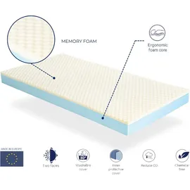 xaluca Matratze Kinderbett 70X160 Viscosoja Höhe18 cm Bezug mit viskoelastischem Bambusgewebe