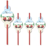 8 Papier-Trinkhalme * SPANNENDE FEUERWEHR * mit Namensschild und Trinkknick für Kinderparty und Kindergeburtstag | Straws Strohhalme Kinder Geburtstag Party Deko Feuerwehrmann
