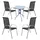 Mojawo Bistro Set 5-tlg. Silbergrau/Schwarz
