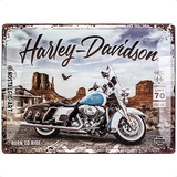 Nostalgic-Art Blechschild, 30 x 40 cm, Harley-Davidson Route 66 Road King Classic