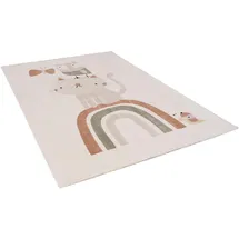 Pergamon Kinder Teppich Happy Kids Animal Rainbow Creme, Größe:140x200 cm