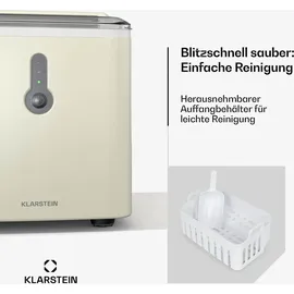 Klarstein Eiswürfelmaschine Klein - 12 kg/24 h, 8 Min Zyklus, 1,5 L Wassertank, LED-Anzeigen, Tragbar, Transparenter Deckel, Inkl. Schaufel - Eiswürfelbereiter für Partys