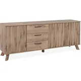 Deine Tante Emma 003455 Kommode Wellington 57A Sideboard Schweden Eiche 3D Reliefoptik Push-to-Open ca. 175 x 68 x 40 cm