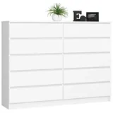 akord furniture factory AKORD Kommode K160 Weiß 160 cm 10 Schubladen B160 x H121 x T40 cm