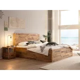 Holzbett Mayari 180x200 Pinienholz - Rustikal, Schlafzimmer Möbel großes Bett