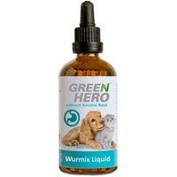 Green Hero Wurmix Liquid für Hunde und Katzen 100 ml, natürliche Alternative Wurmkur für Magen und Darm während eines Wurmbefalls Anti Wurmmittel auch zur Verhinderung eines Wurmbefalls