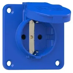 PCE 105-7bc Schutzkontakt-Anbausteckdose 70x70 nat Shutter IP54 r?ckw?rtig (blau) 1057bc