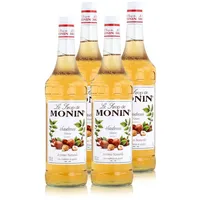 Monin Sirup Haselnuss 1L - Cocktails Milchshakes Kaffeesirup (4er Pack)