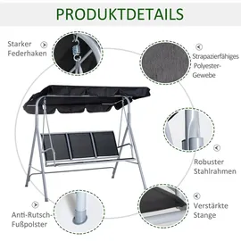 Outsunny Hollywoodschaukel grau 3-Sitzer