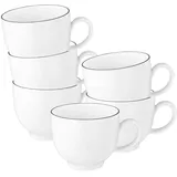 SELTMANN WEIDEN Seltmann Tasse, Lido Black Line Kaffeetassen 220 ml 6er Set - DS