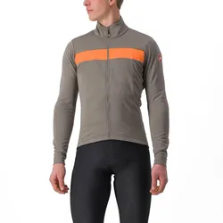 Castelli RADDOPPIA 3 Jacke Warme & winddichte Winter-Radjacke - NICKEL GRAY/RED ORANGE - 3XL
