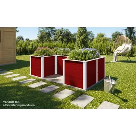 Weka Hochbeet 69 x 69 x 71 cm Dunkelrot