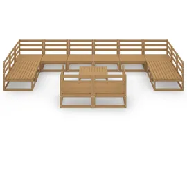 vidaXL 13-tlg. Garten-Lounge-Set Massivholz Kiefer - Braun