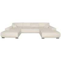 Carryhome Wohnlandschaft, Creme, Metall, U-Form, 351x191 cm, Liegefunktion, Schlafen auf Sitzhöhe, Rücken echt, haustierfreundlicher Bezug, Wohnzimmer, Sofas & Couches, Wohnlandschaften, Wohnlandschaften in U-Form
