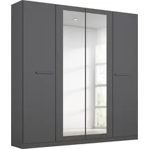 Rauch Drehtürenschrank RAUCH "Kleiderschrank Schrank Garderobe Garderobenschrank Stauraumwunder MODI", grau (graumetallic), B:181cm H:210cm T:54cm, Holzwerkstoff, Schränke, Drehtürenschrank, optional mit Spiegel MADE IN GERMANY