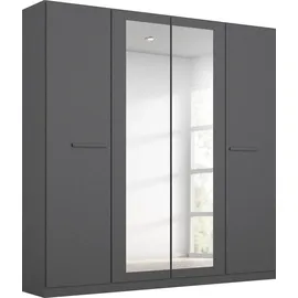 Rauch Drehtürenschrank RAUCH "Kleiderschrank Schrank Garderobe Garderobenschrank Stauraumwunder MODI", grau (graumetallic), B:181cm H:210cm T:54cm, Holzwerkstoff, Schränke, Drehtürenschrank, optional mit Spiegel MADE IN GERMANY