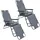 AMANKA Gartenliege 2er Set Relaxliege 178 x 60 x 30 cm grau