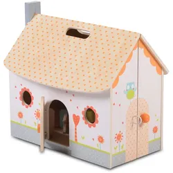 Moni Holz-Puppenhaus 4139 klappbar 12-tlg. Möbelset 2 Etagen verschiedene Räume weiß