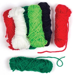 Großpackung Wolle in Weihnachtsfarben  (pro Set 10) Bastelbedarf zu Weihnachten