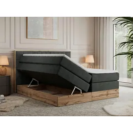 MKS Boxspringbett 160 x 200 cm H4 Dunkelgrau