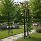 Traubogen, Rosenbogen Gartenbogen aus Metall Starker Rankbogen für Kletterpflanzen, Deko für Hochzeit, Balkon & Garten, wetterfest für Indoor&Outdoor(Black, 180x40x230cm)