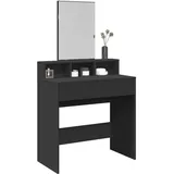 vidaXL Schminktisch, mit Spiegel Schwarz 80x41x144,5 cm