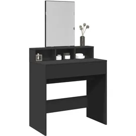 vidaXL Schminktisch, mit Spiegel Schwarz 80x41x144,5 cm