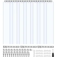 Vevor Streifenvorhang, 213,4 cm Höhe x 106,7 cm Breite, 0,2 cm Dicke, 7 Stück transparenter PVC-Streifen-Türvorhang, Gefrierschrankvorhang, Kunststoff-Türstreifen für begehbare Gefrierschränke, Kühlschränke und Lagertüren, mit 50 % Überlappung