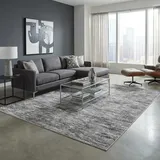 GarveeHome Waschbarer Wohnzimmerteppich, Kurzflor Teppich Schlafzimmer, rutschfest & Fusselfrei Moderne Carpet Für Home Office Deko, 160x230 cm Grau