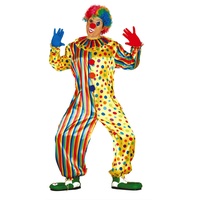 Fiestas Guirca Kostüm Mann Clown mit Punkten und Streifen grÖsse m