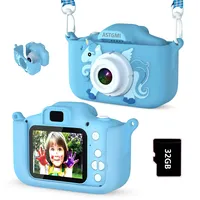 ASTGMI Kinderkamera 2,0 Zoll Kinder Digitalkamera, Minikamera Kinder wiederaufladbar Camcorder Geschenk Spielzeug Mädchen Jungen 3 bis 10 Jahre, HD Video 1080p, 32G SD Karte