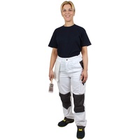 ProDec Advance Malerhose für Damen, schmutzabweisend, strapazierfähig, mehrere Taschen, Größe 38, Weiß