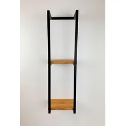 Regal ANDAS "Berat", schwarz (natur, schwarz), B:25cm H:90cm T:19cm, Massivholz, Regale, aus maasiver Eiche in Kombination mit Metall