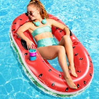 Luftmatratze Pool Wasserhängematte Erwachsene | Luftmatratze Wasser mit Netz | Tragbar Hängematte Luftmatratze Matratze Spielzeug Kinder (Wassermelonenmuster)
