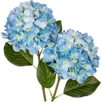 luxuskollektion Kunstblumen Hortensie RealTouch Blumengesteck Dekor Büro Blau 2 Pcs